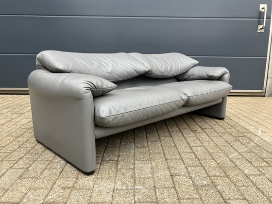 Image 1 of Cassina Maralunga 2,5-Sitzer in original grauem Pelle-Leder, SINGLE!