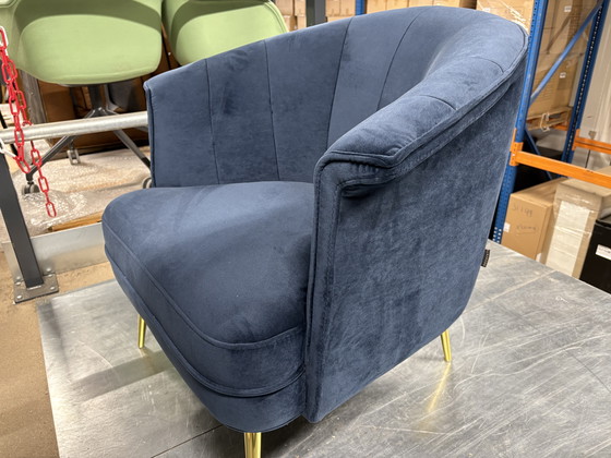 Image 1 of Blue Bronix71 Velvet armchair Amy