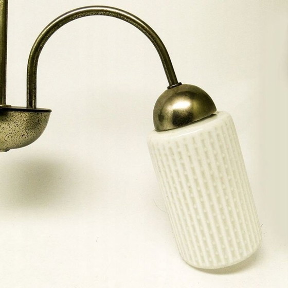Czechoslovakian Postmodern Chandelier, 1970s – Glass, Metal (photo 4 of 8)