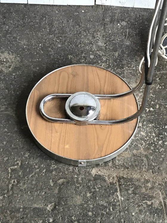 Mid-Century Chrome Plated Floor Lamp with Red Shade, 1960s – Floor lights, Mid Century Modern (photo 8 of 8)