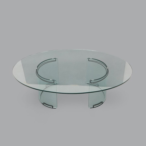 "Adam" salontafel in transparant glas van Luigi Massoni voor Gallotti e Radice, 1970
