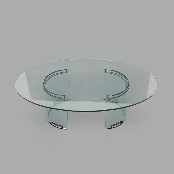 Image 1 of Tavolino "Adam" in vetro trasparente di Luigi Massoni per Gallotti e Radice, anni '70