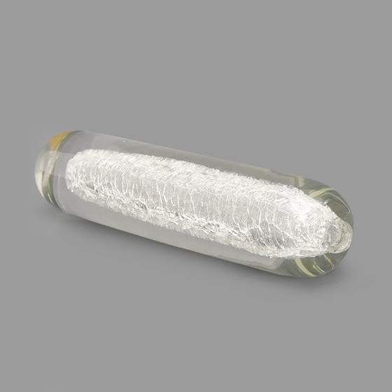 Image 1 of Klare Glasvase von Alfredo Barbini für Barbini, 1970er Jahre