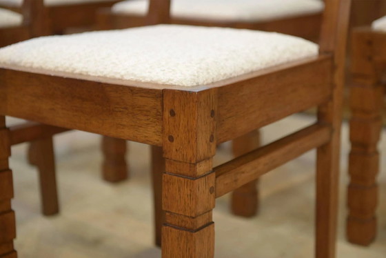 Set of 6 brutalist chairs from the 1960s. – Dining chairs, Wood (photo 9 of 14)