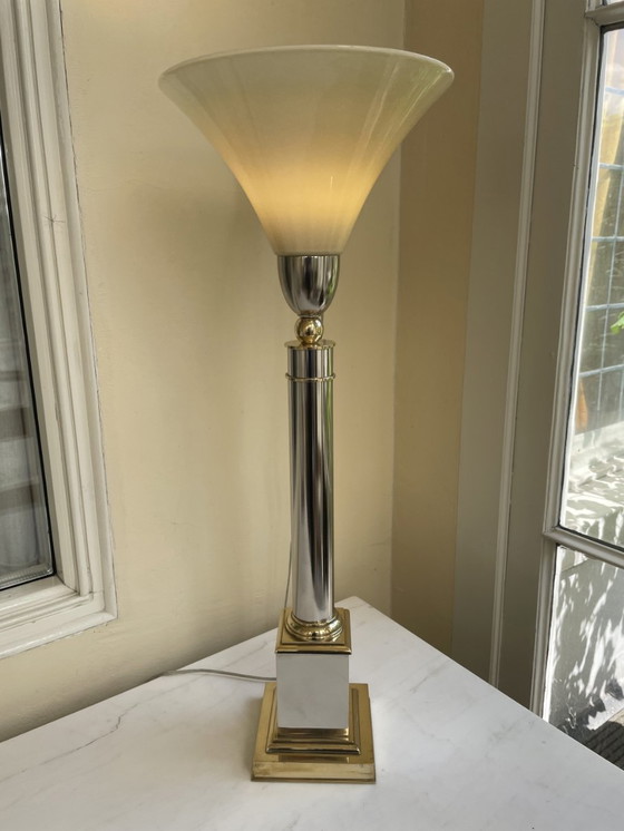 Image 1 of Lampada da tavolo a luce abbagliante Maison Jansen 1970, francese