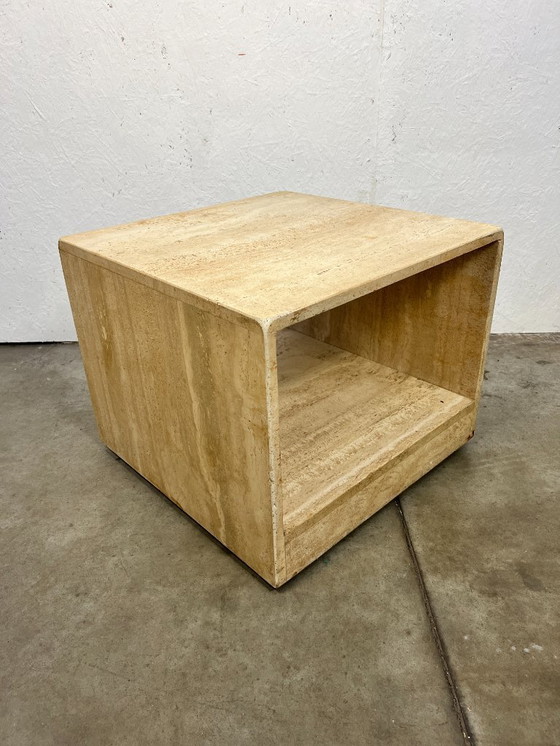 Image 1 of Tavolino da caffè/tavolino vintage. Travertino, Italia, anni '80