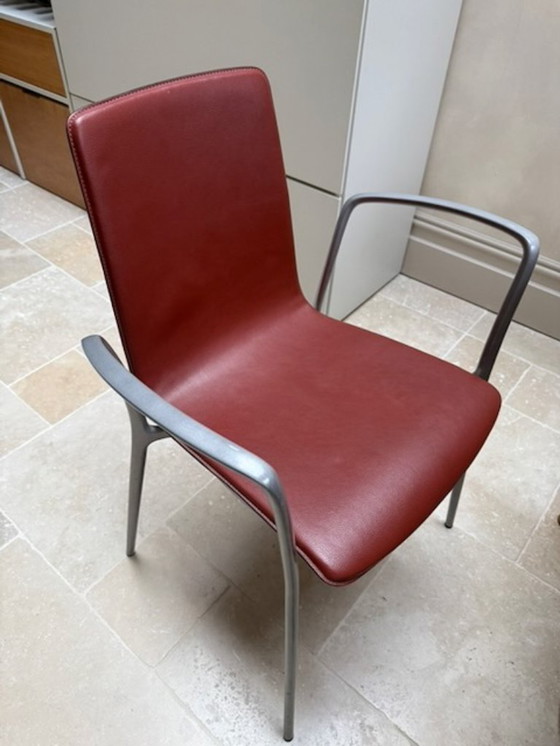 Image 1 of 5x sillas "Gorka Akaba" en cuero marrón de Jorge Pensi 