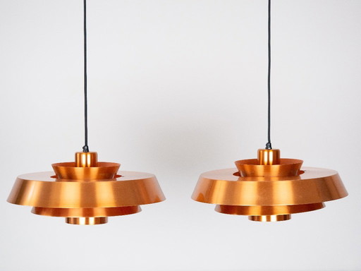 Paire de 2 lampes vintage danoises Nova par Jo Hammerborg, Fog og Morup, 1963