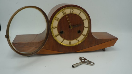 Image 1 of Dutch Junghans Bracket Mantel shelf Clock Retro Desk Fifties Art