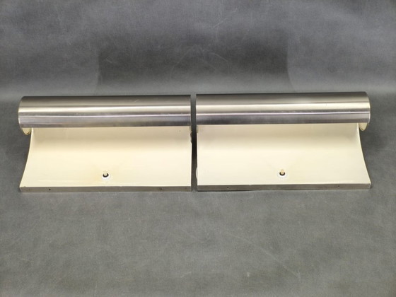 Image 1 of Seltene Bauhaus-Wandleuchten aus Nickel, Tschechoslowakei, 1930er Jahre