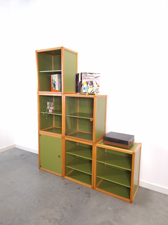Design Flötotto Profilsystem Mobile modulare – 6 parti – Faggio verde, mobile LP, mobile 3 – Credenze alte (photo 3 of 24)