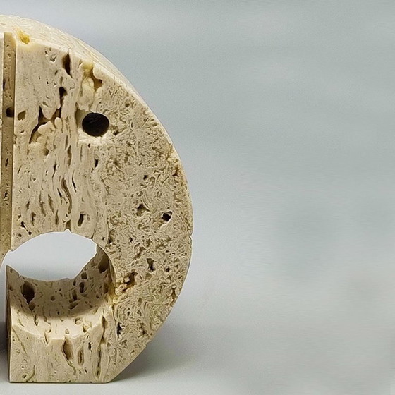 Image 1 of Sculpture originale d'éléphant en travertin des années 1970, réalisée par Enzo Mari pour F.lli Mannelli