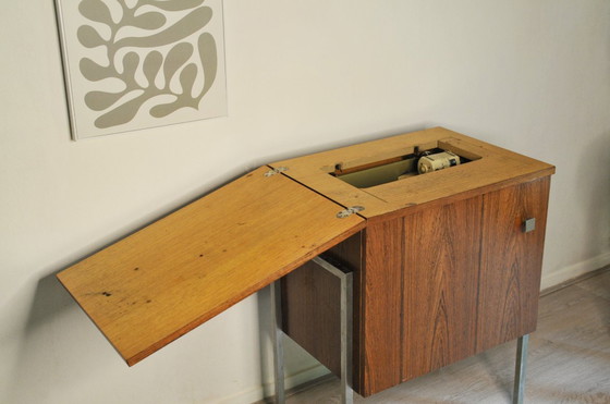 Image 1 of Bernina Favorit Mobili per cucire - Mobile in teak vintage degli anni '60/'70 mobile per giradischi