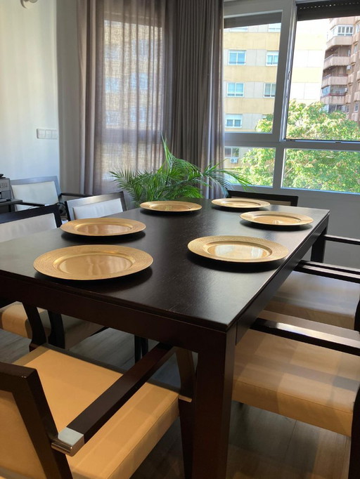 Paco Capdell Mesa Comedor+ 8 Sillas Madera Maciza