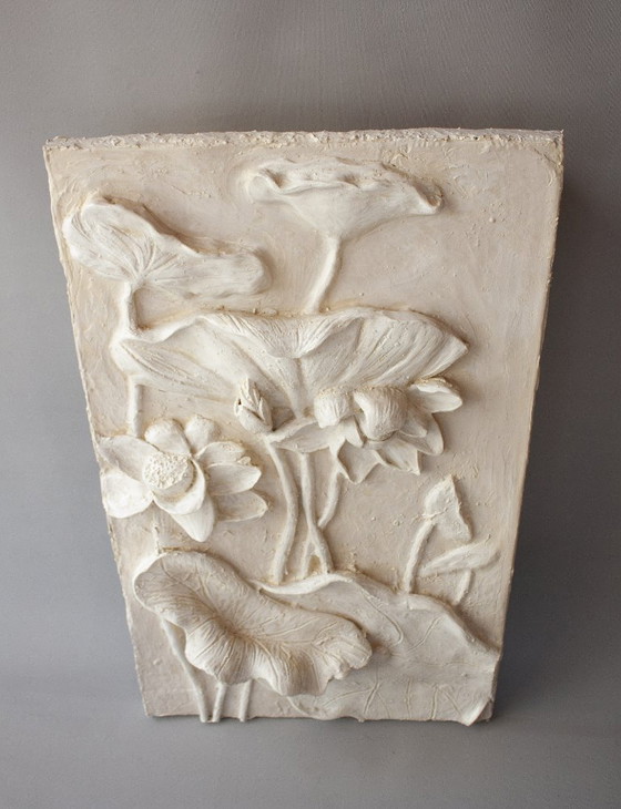 Image 1 of Bas-relief with flowers. Relief with flowers. Flowers in relief. Flower sculpture. Sculpted flowers. Flower painting. Ornament