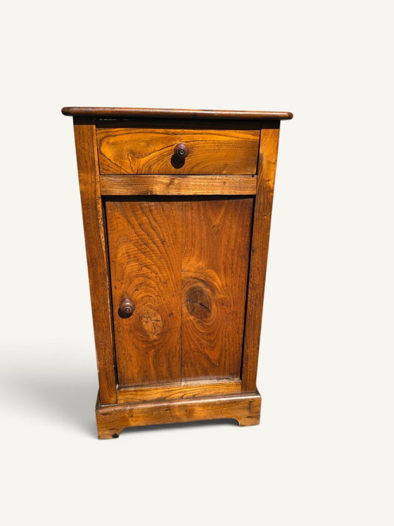 Small Rustic Antique Bedside Table in Solid Wood – Nightstands (photo 2 of 5)