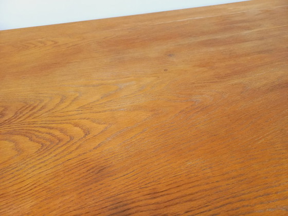 Image 1 of Exceptional suite of a large rectangular table and 4 vintage Brutalist chairs in solid oak from the 60s
