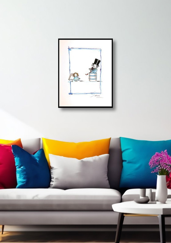 Image 1 of Schlote, Wilhelm - El ángel azul - firmado a mano - Giclee