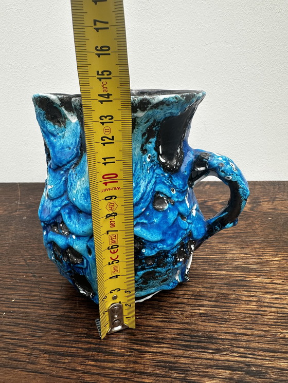 Image 1 of Small Fat Lava Blue Pitcher - Atelier du Cyclope Annecy