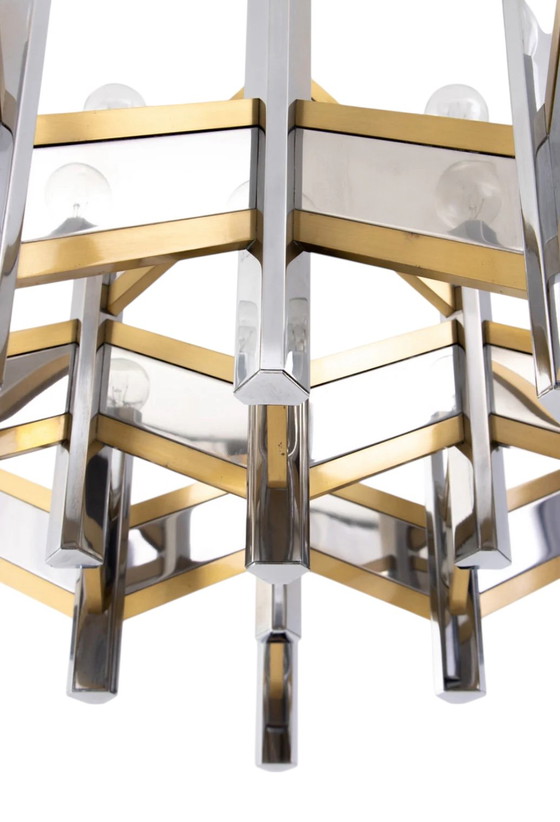Image 1 of Vintage Gaetano Sciolari hanglamp, model Chevron – jaren 70