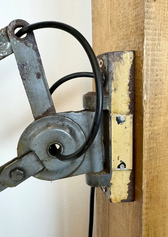 Image 1 of Graue industrielle Scherenwandleuchte von Elektroinstala, 1960er Jahre