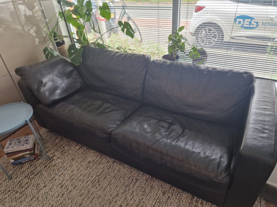 Schwarzes Leder Machalke Sofa – 2 Sitzer Sofas, Leather (photo 4 of 5)