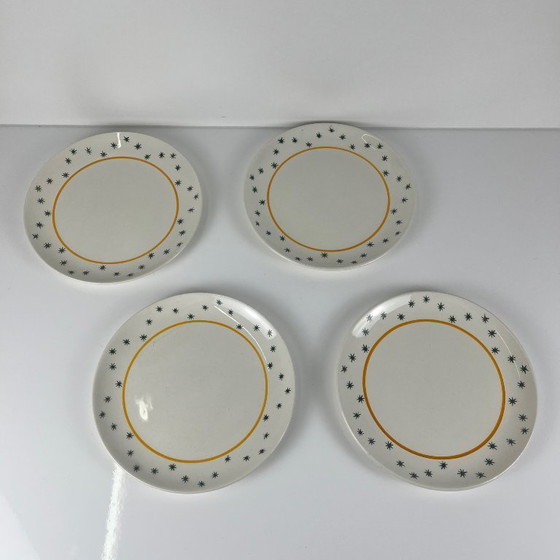 Image 1 of Set van 4 GIEN dessertborden, Primefleur creatie, model "Constellation", 1950