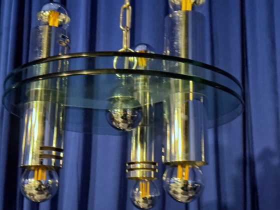 Image 1 of Vintage plafondlamp chroom Sputnik Italië jaren 70 Space Age Brutalis