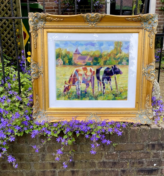 Image 1 of Calves at the old church in Oosterbeek