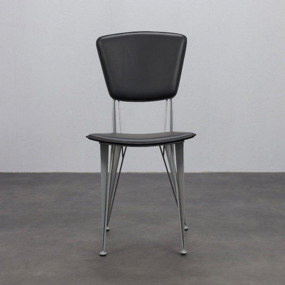 Set of 4 T38 Dining Chairs by Studio Archirivolto for Fasem, Italy, 1980s – Leather (photo 2 of 9)