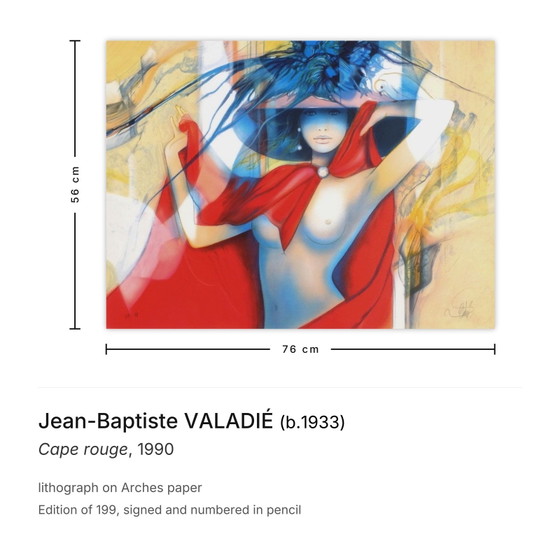 Image 1 of Jean-Baptiste VALADIÉ Cape Rouge Signierte Lithographie 1990