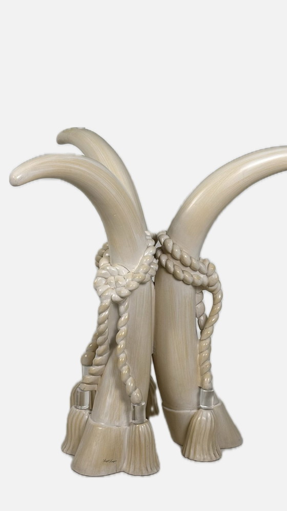 Image 1 of Italian Design Sergio Longoni Vintage Dining Table Glass Top