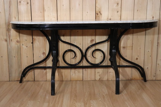 Thonet-style curved wooden console