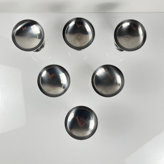 Image 1 of Set van 6 roestvrijstalen Guy Degrenne ijsbekers met lepel