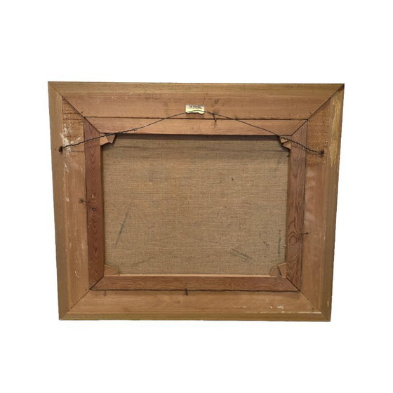 Image 1 of Vintage schilderij met bosmeertje H. vd Horst, jaren 60/70