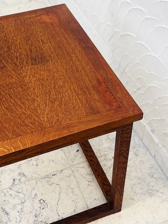 Image 1 of Brutalist side table in solid oak