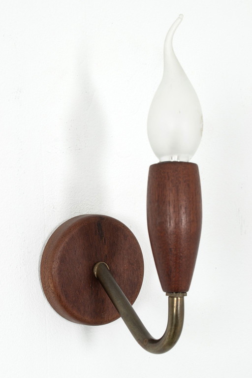 Teak wall lamps