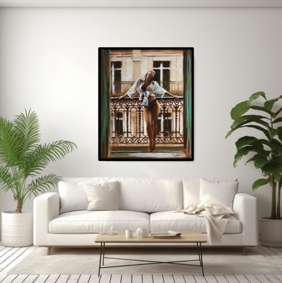 Image 1 of Artwork by Ewa Switala "The Morning Balcony" - Acrylic painting