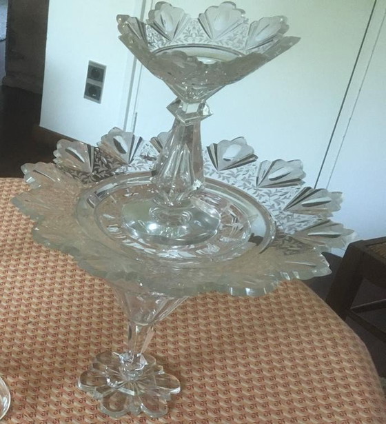 Image 1 of Etagère , piece de milieu,  glas/kristal begin1900