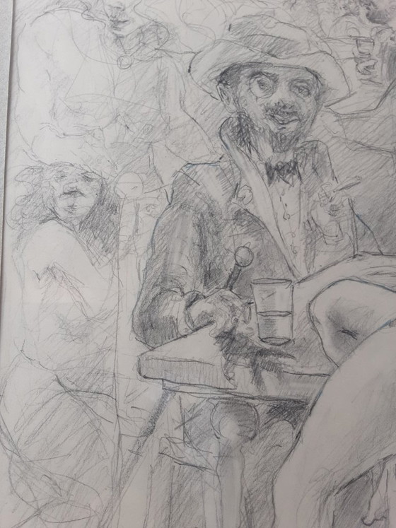 2x Moderne Etsen Ingelijst In De Stijl Van Toulouse-Lautrec Parijse-Belle Epoque En Art Nouveau – Kunst, Glass (photo 2 of 9)