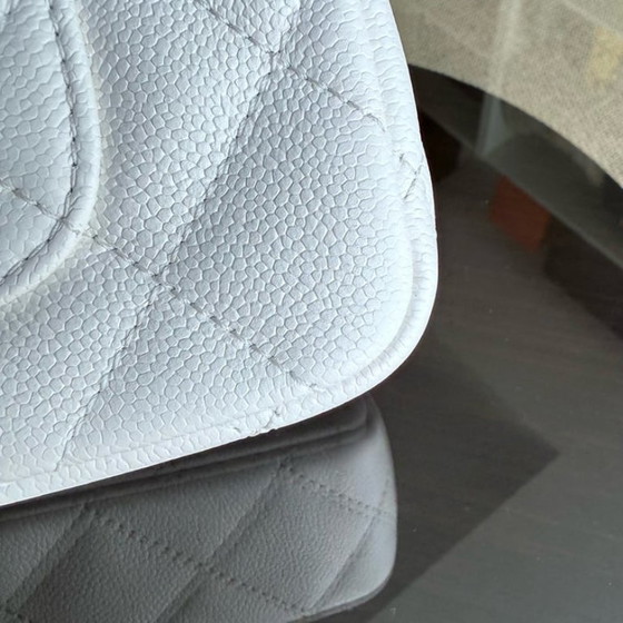 Image 1 of Chanel Flap Mini 21CM Sweetheart 23P - Caviar Quilted White Gold Hardware Microchip