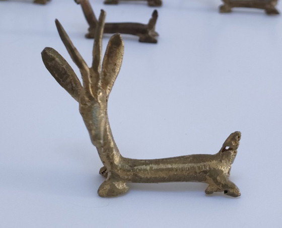 Image 1 of otto poggiacoltelli vintage in ottone modello gazzella