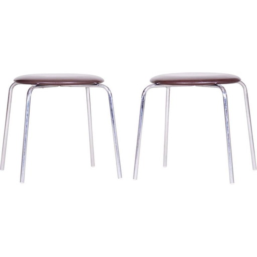 Pair of vintage Bauhaus stools by Kovona, 1960s