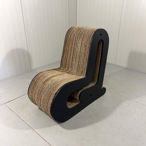 Unieke design lounge stoel karton & multiplex 1990's