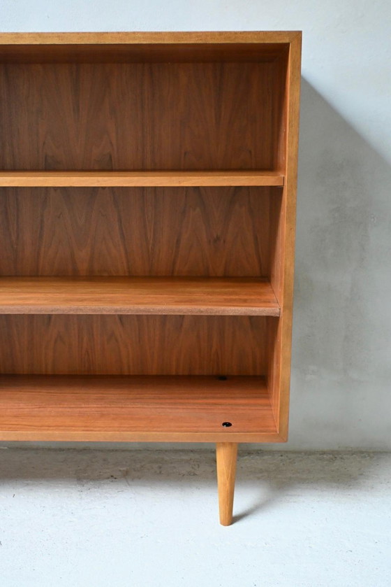 Image 1 of Mid-Century Open Bookcase Teak Veneer