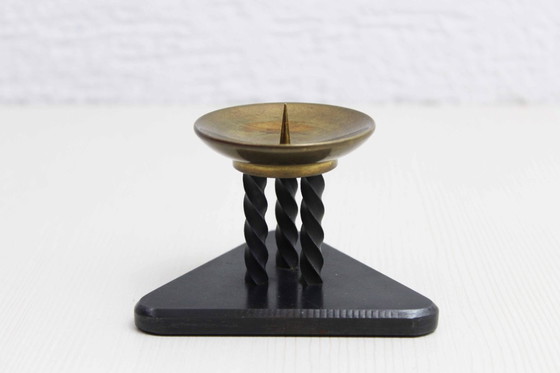 Image 1 of Candeliere modernista in metallo e ottone, 1970