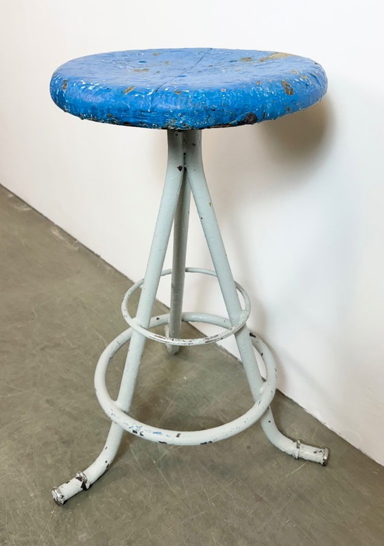 Image 1 of Grey Industrial Workshop Stool, 1960s