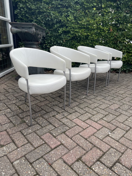 4 Gelderland eetkamerstoelen, Castelijn – Leather, Metal (photo 2 of 15)