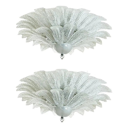 Venezianische Murano-Glas-Deckenleuchten von Simoeng, 2er-Set
