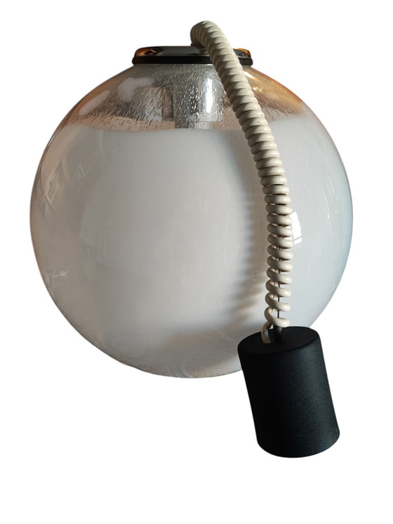 Image 1 of Globo de Murano Pulegoso y Lattimo – Colgante Space Age de Ø 40 cm